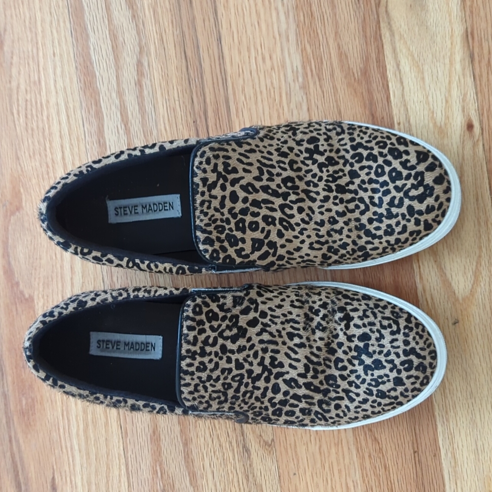 Steve Madden Cow Hair Leopard Slip Ons